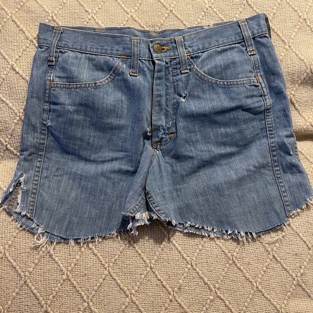 Vintage Lee Denim Frayed Hem Shorts